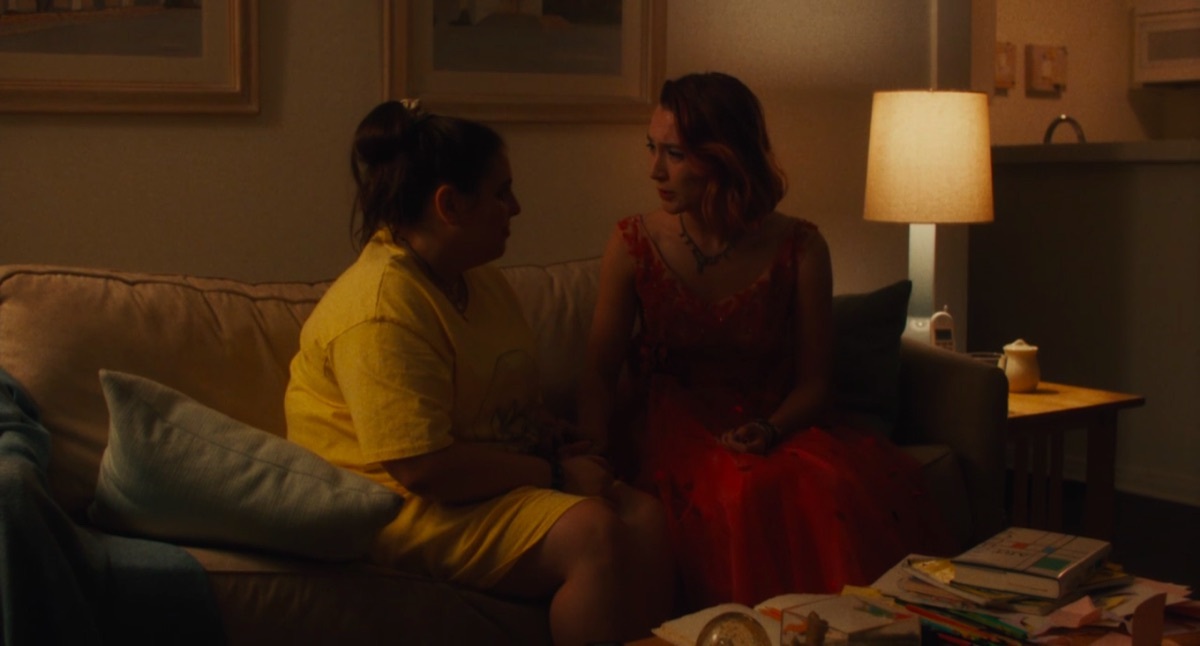 Beanie Feldstein and Saoirse Ronan in Lady Bird