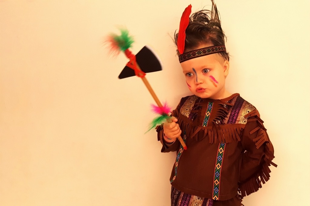 Boy Dressed as Native American School Lessons