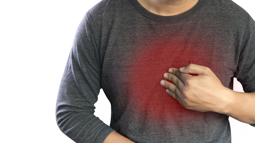 healthy man with chest pain