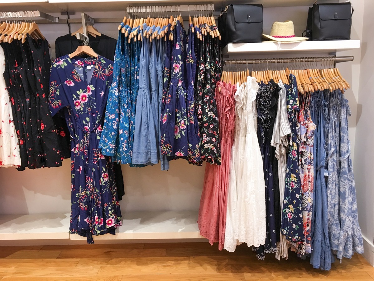 Rack of Floral Clothing