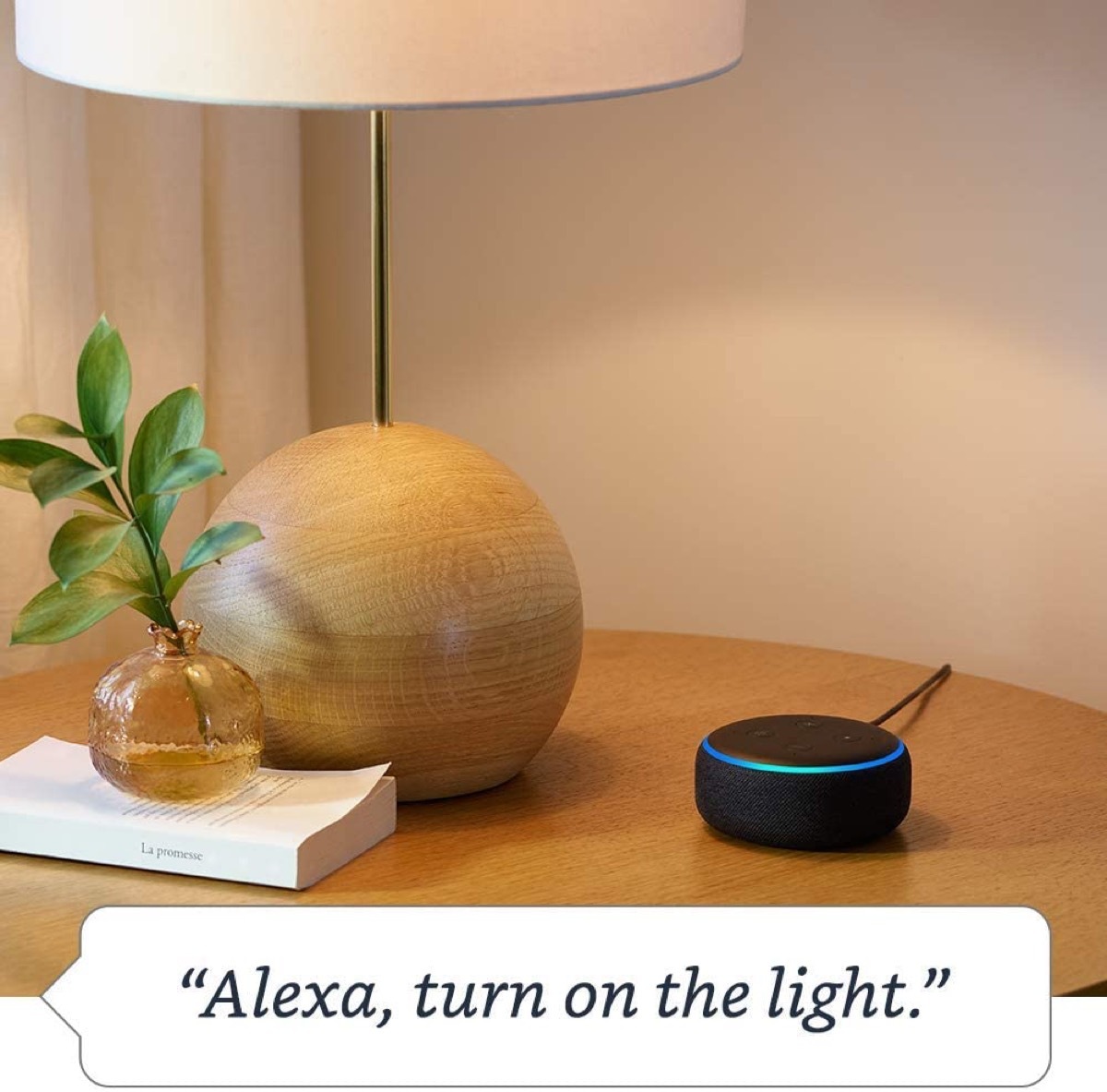 amazon echo dot on nightstand
