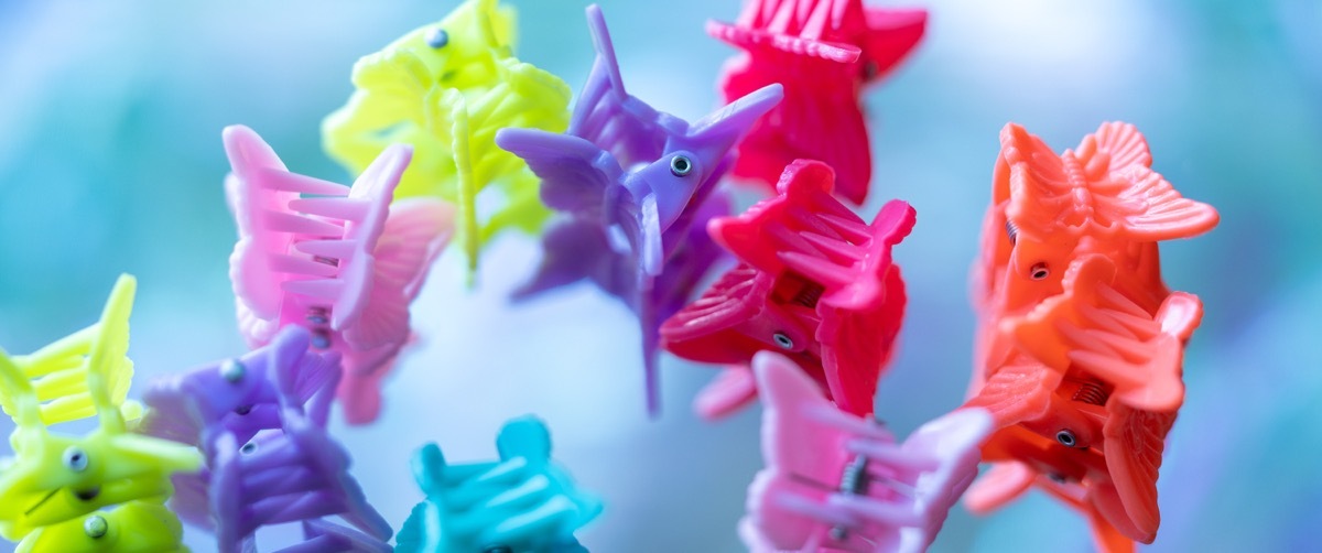 colorful butterfly shaped hair clips