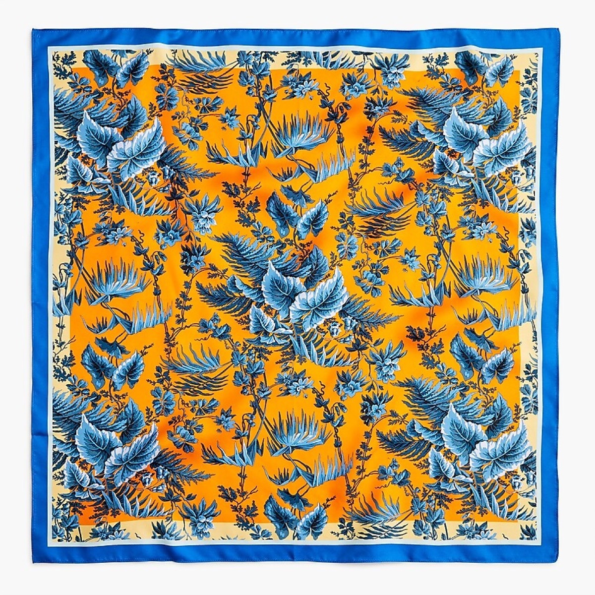 blue and yellow silk scarf