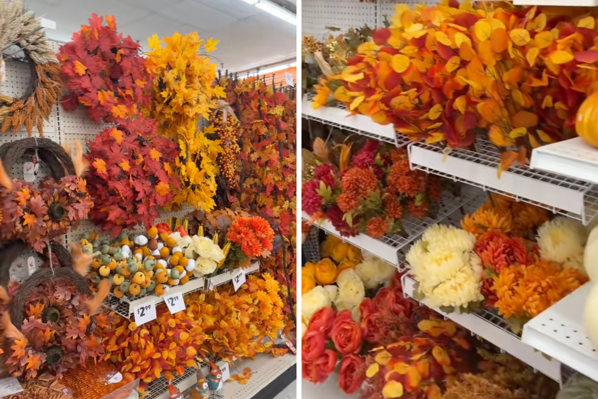 faux fall flowers at Big Lots