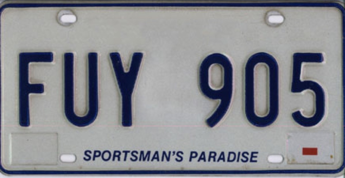 Louisiana license plate photoshopped