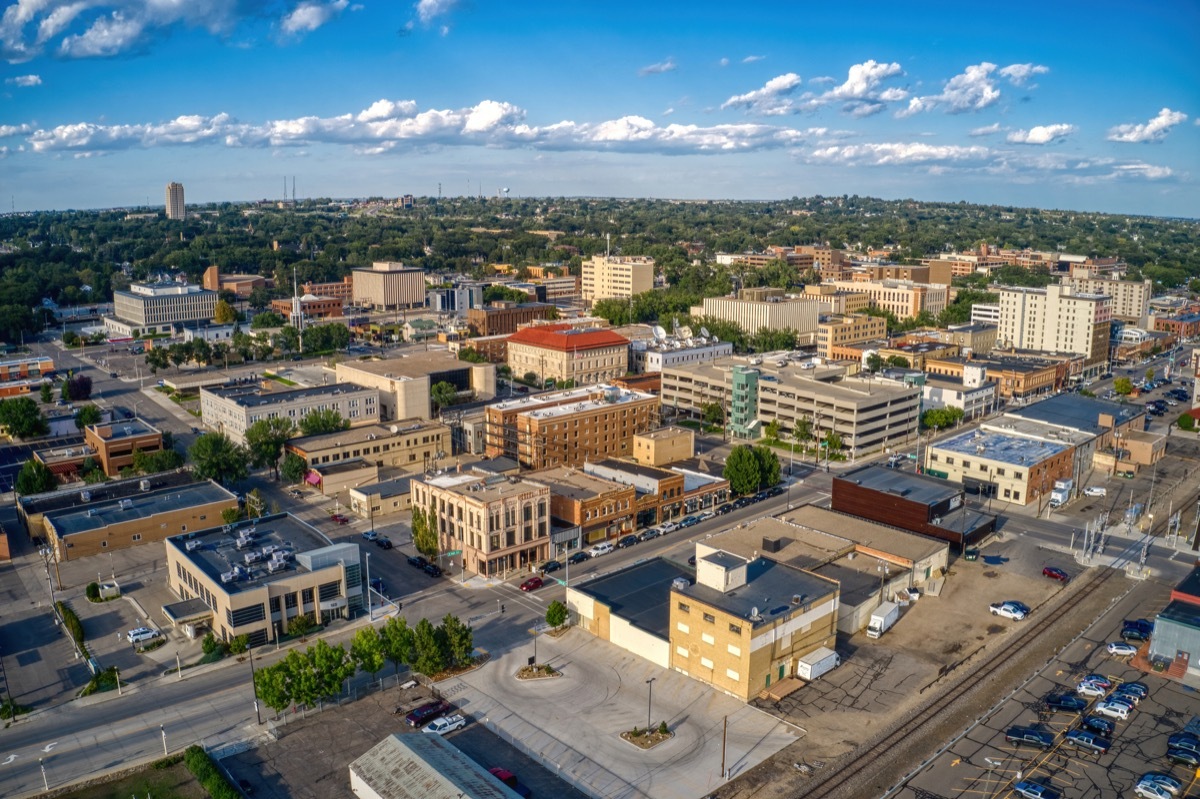 Aerial View of Bismark, North Dakota during Summer