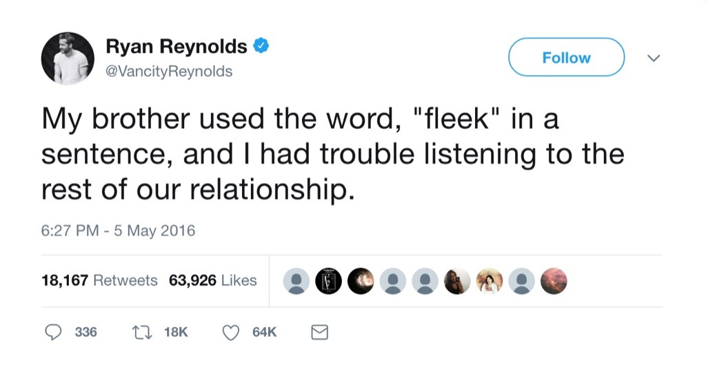 Ryan Reynolds funny tweet fleek