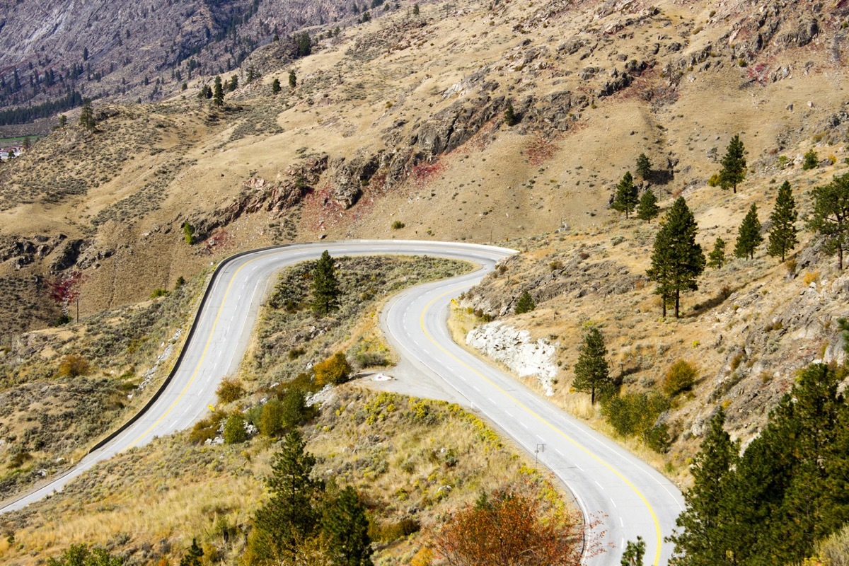winding road in canada's osoyoos desert