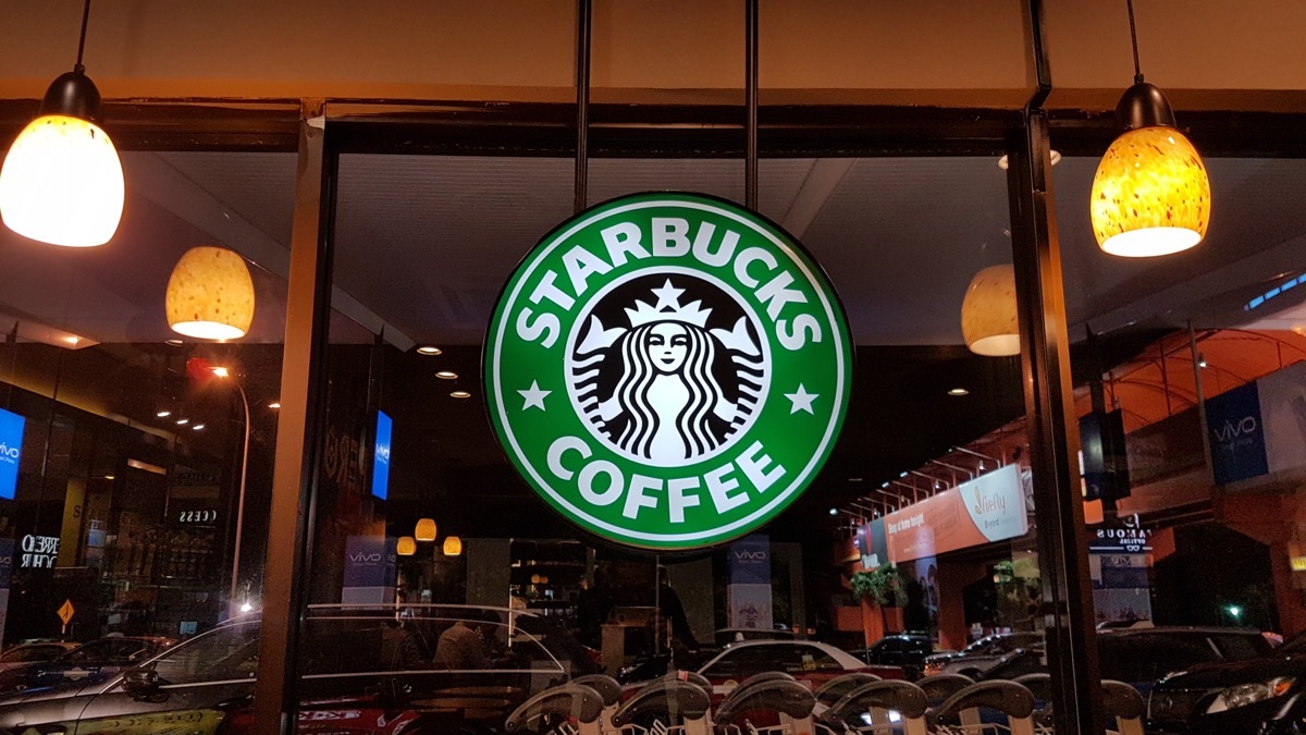 starbucks logo in window