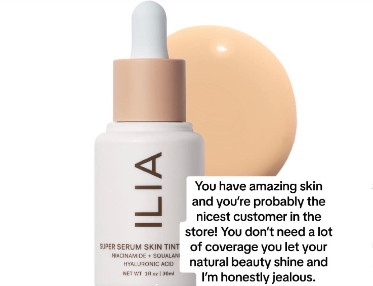 A bottle of Ilia Foundation with the caption: