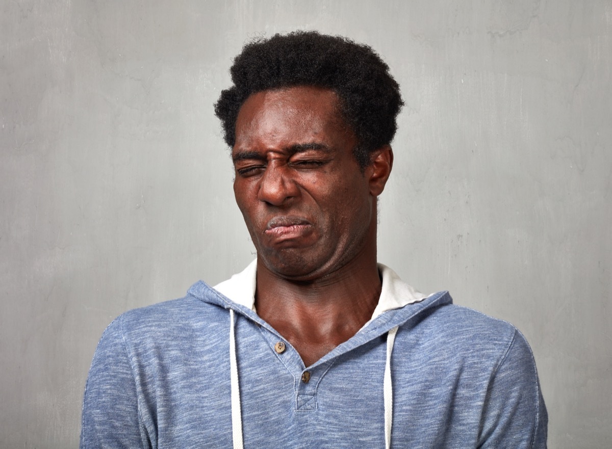 Man making a disgusted face