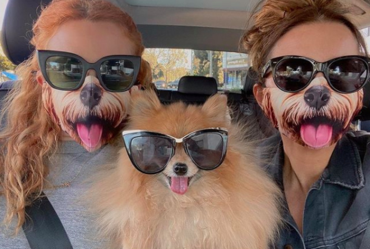 Kate Beckinsale with a friend and her dog on Instagram