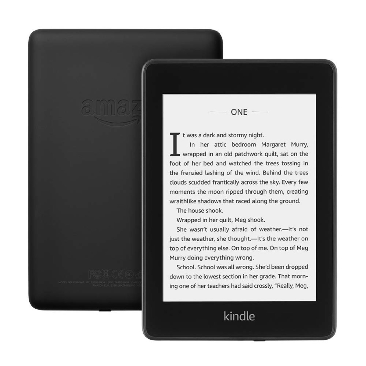 kindle paperwhite e-reader on white background