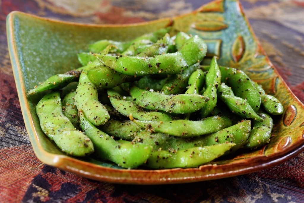 edamame seasoned on a plate