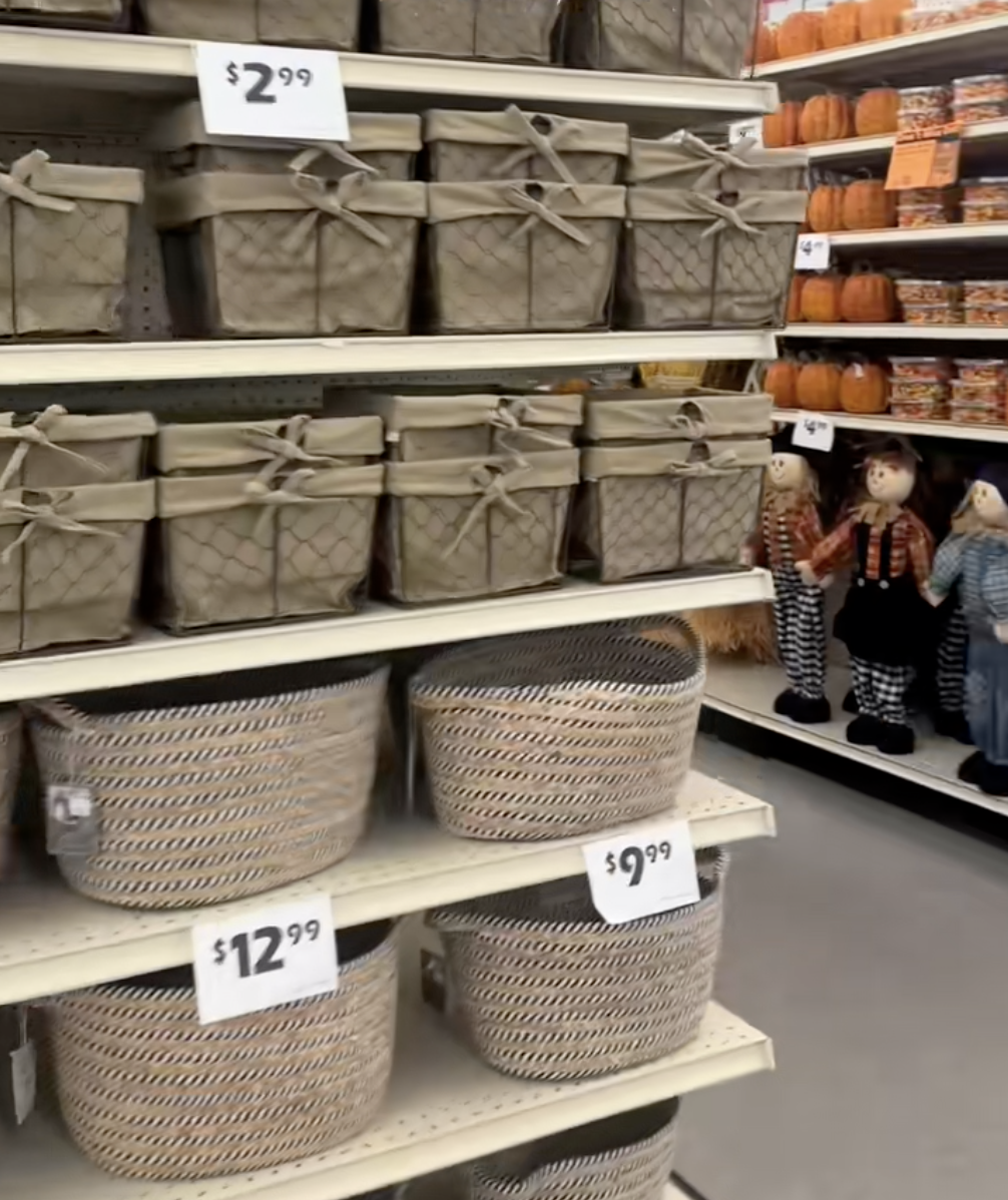 display of baskets at big lots