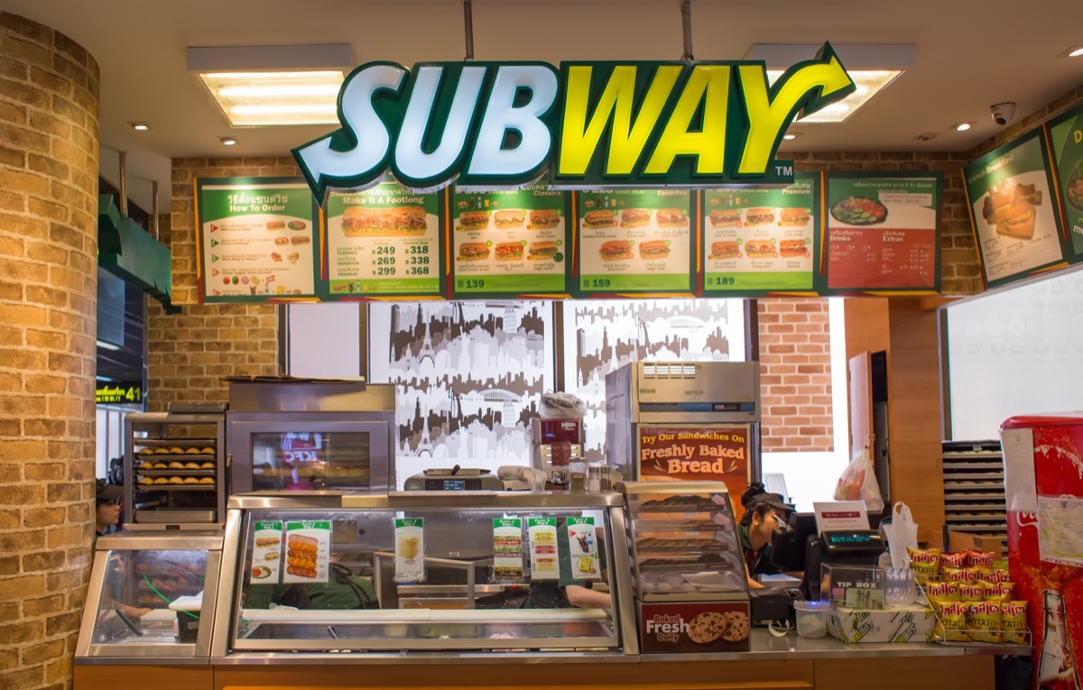 subway sandwich shop store front, trademark failures