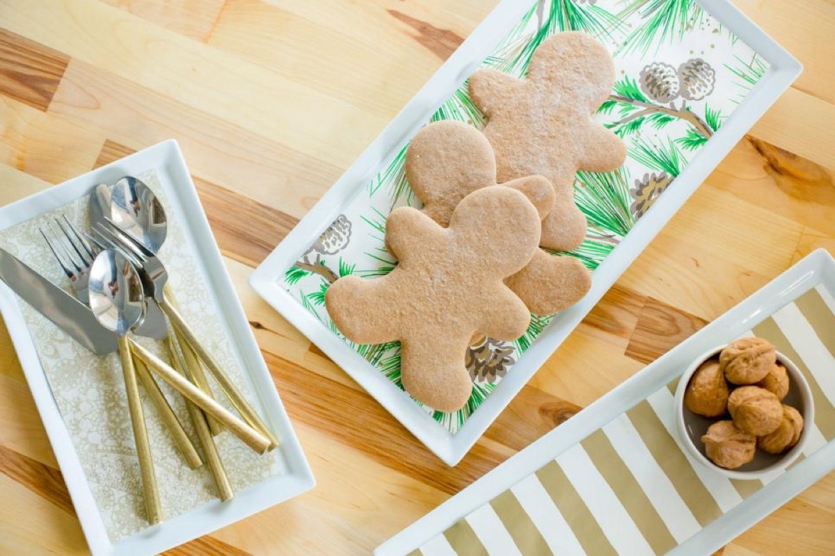 Gift wrap serving plates diy christmas decorations