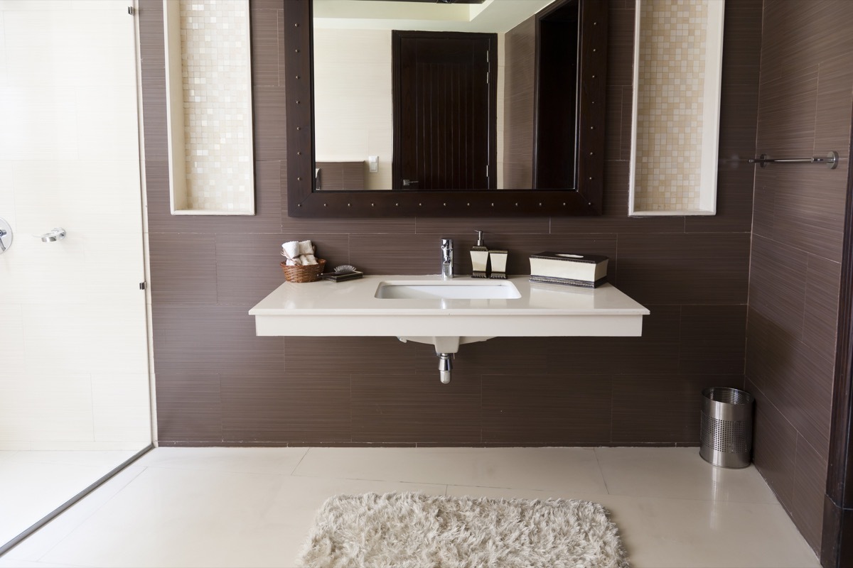 modern bathroom with white wash basin