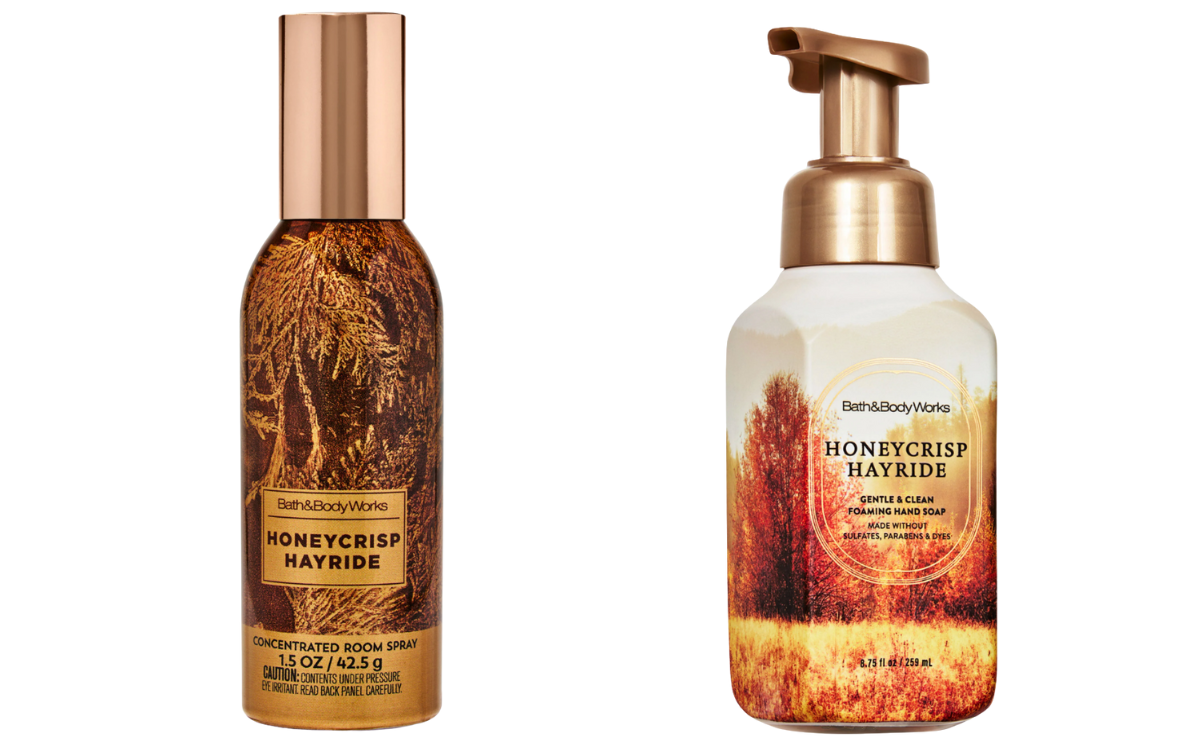 Honeycrisp Hayride room spray and hand soap from Bath & Body Works