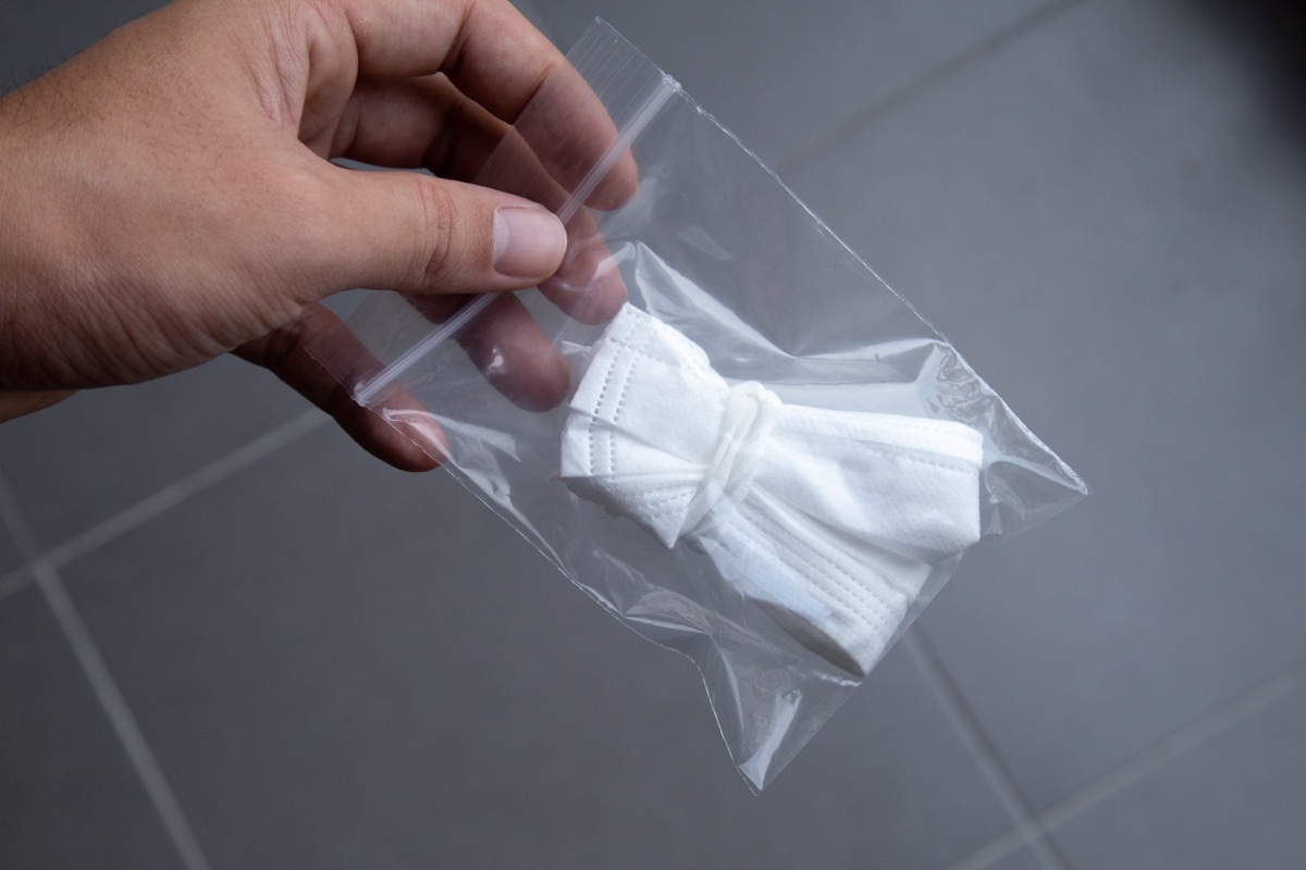 Mask in plastic bag