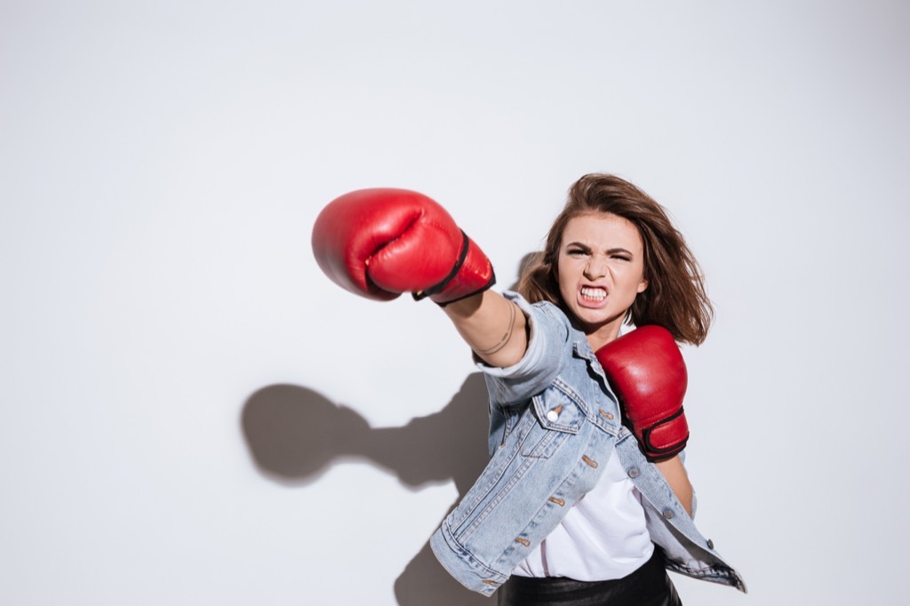 Woman boxing