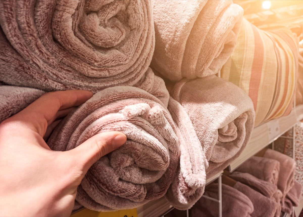 shopping for blankets