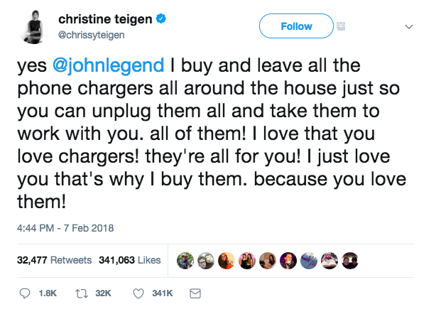 Chrissy Teigen Tweets