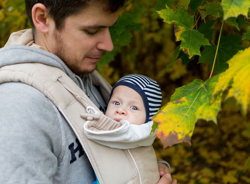 Babywearing dad - literary baby names 