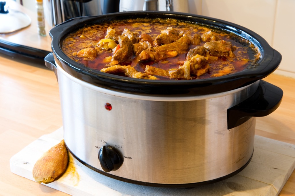 crock pot with lid off