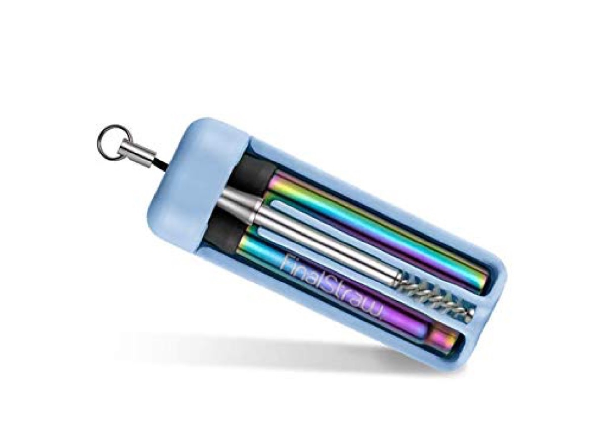 collapsible metal straw
