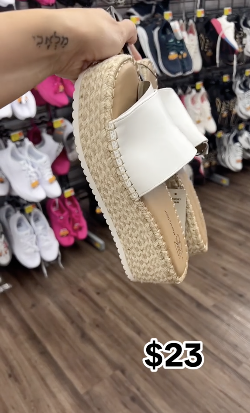 white slide on sandal platform