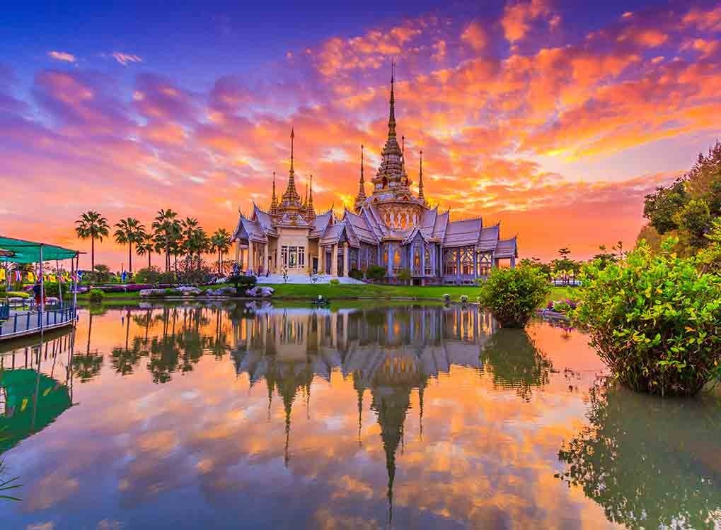 Scenic shot of Thailand at sunset