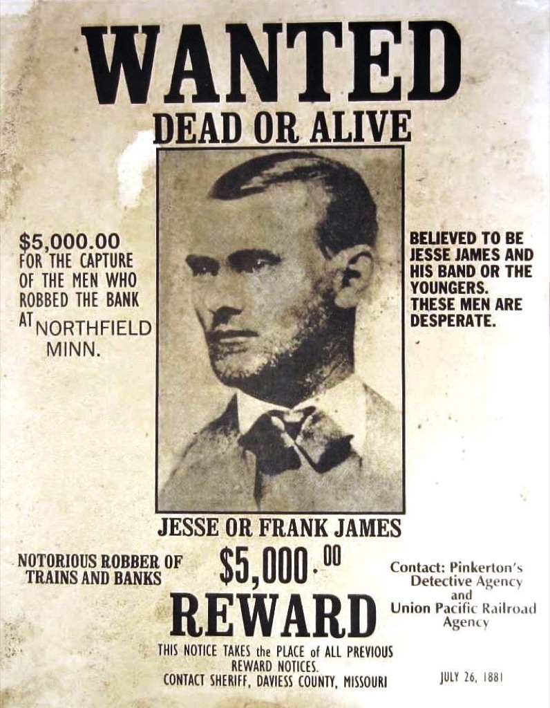 jesse james wanted poster the biggest folk hero every state