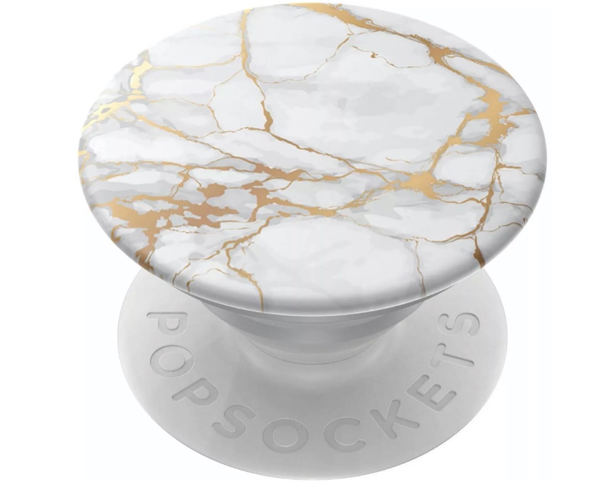 white and gold marble popgrip