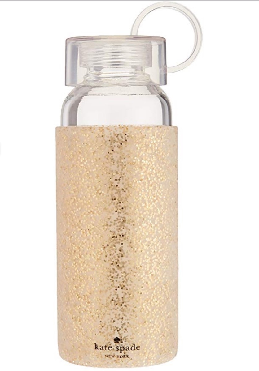gold glitter water bottle, cute water bottles