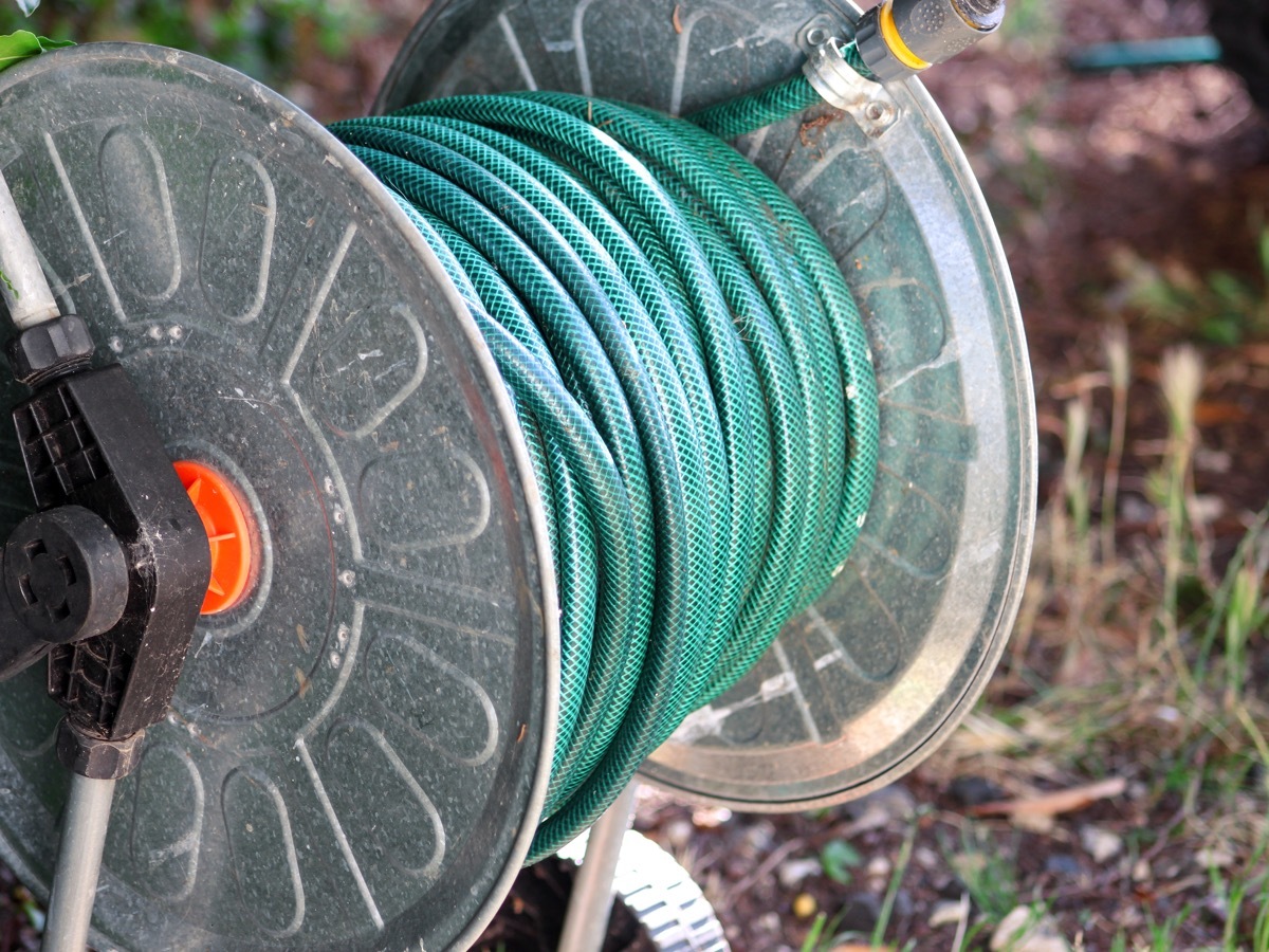 green outdoor hose