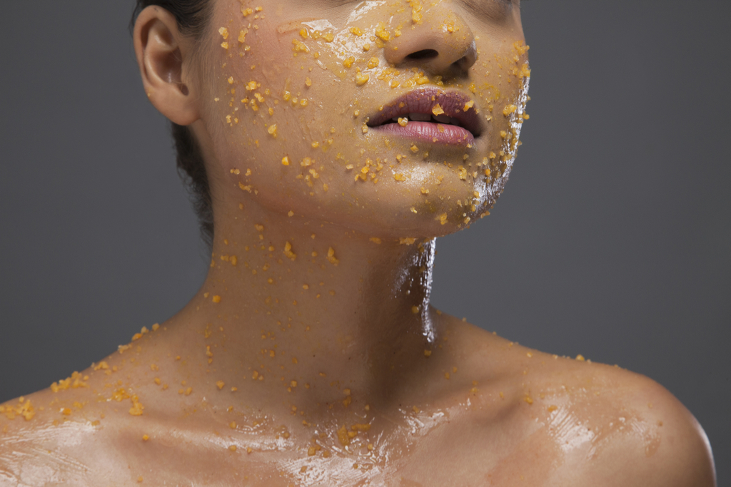 Woman Exfoliating Skin Anti-Aging