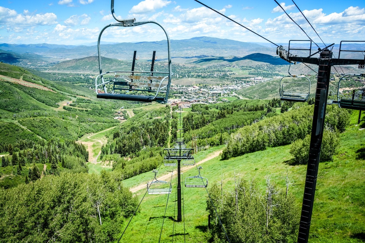a park city utah ski lift in summer