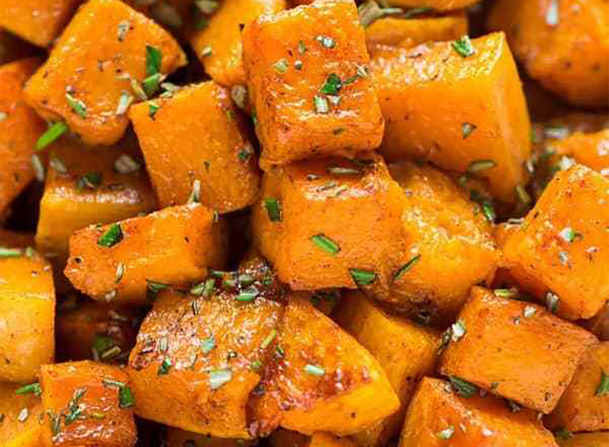 roasted butternut squash cubes