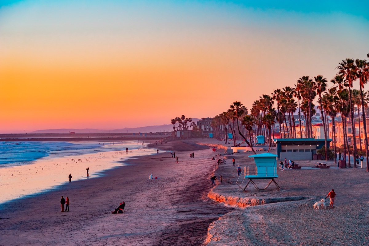 san diego beach at sunset