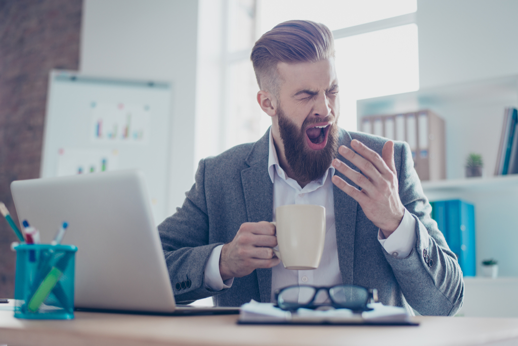 Tired Business Man lies over 40