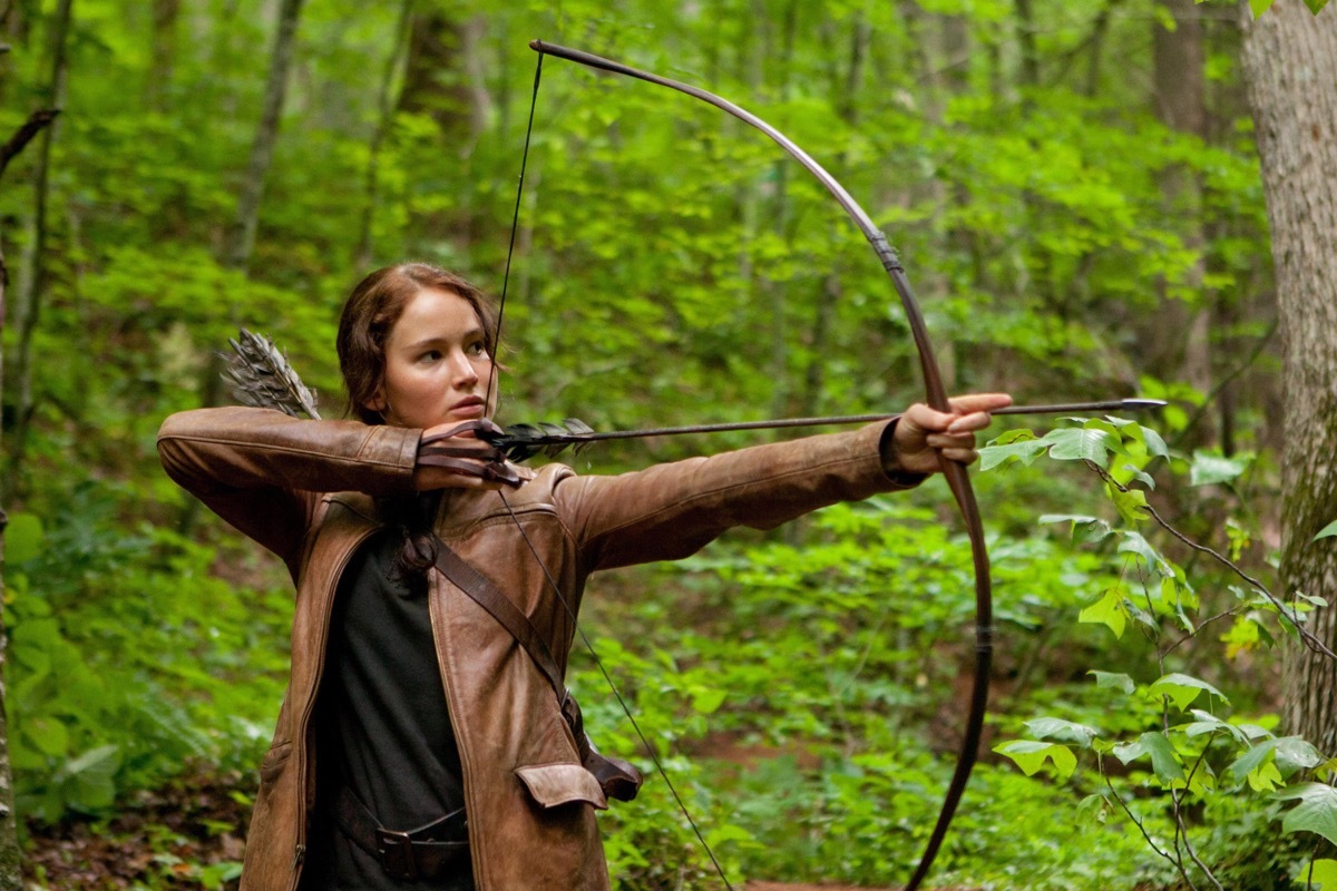 Jennifer Lawrence as Katniss Everdeen in The Hunger Games