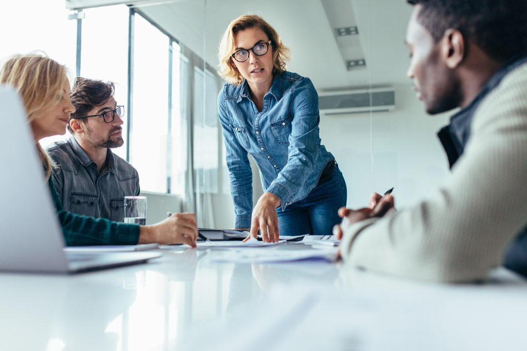 Woman Leading Business Meeting Daughter