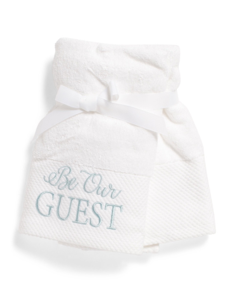 white hand towel with