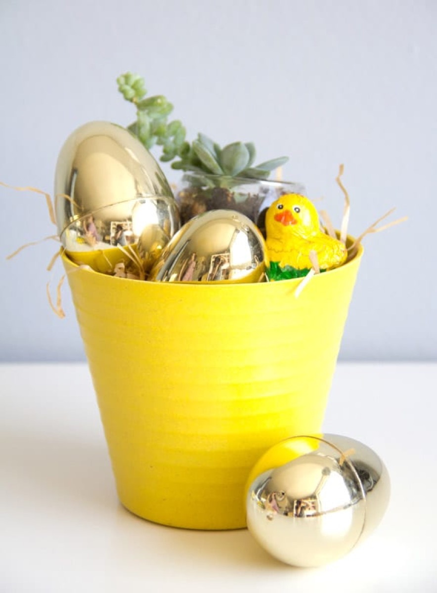 Grown-up Easter basket and eggs